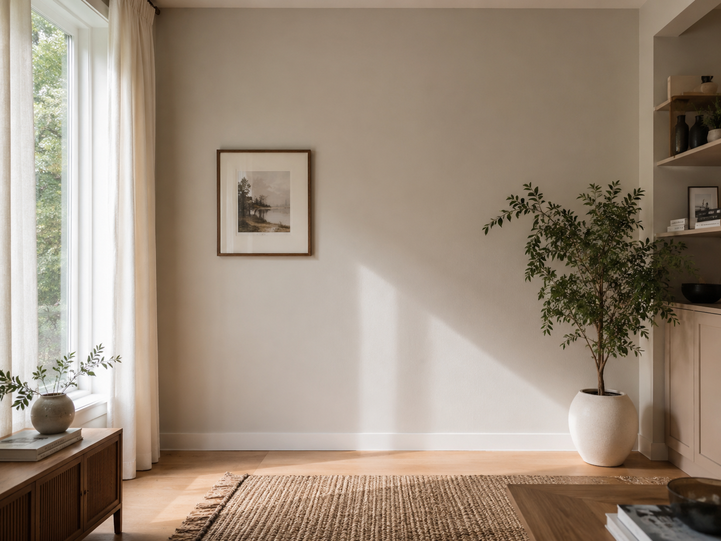 Empty living room wall